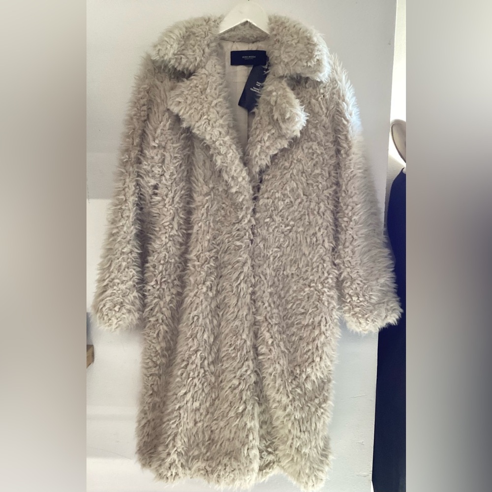 VERO MODA VMTAMAR JAYLA LONG FAUX FUR JACKET CURVE